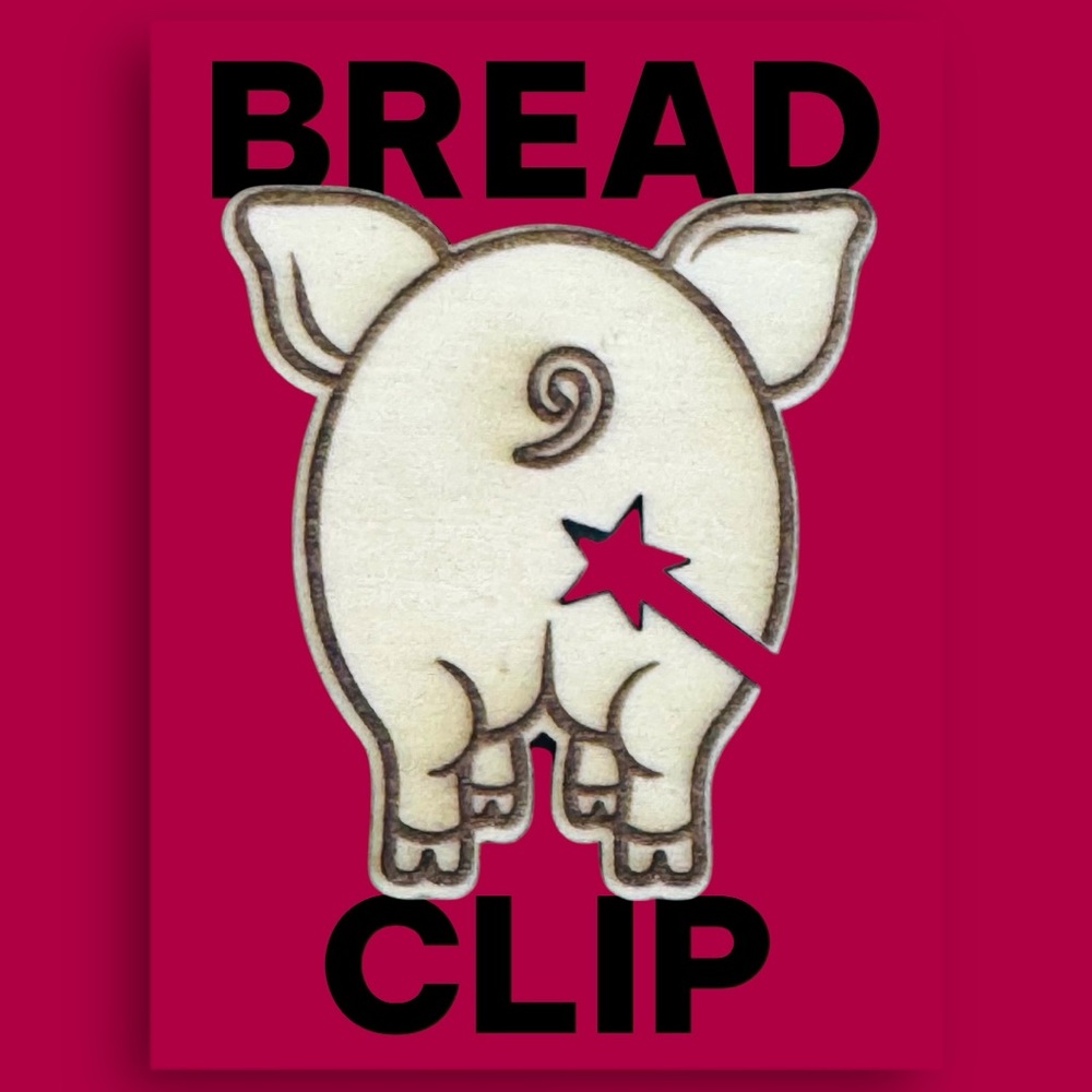 Wooden Pig Bread Clip - Cute Laser-Cut Bag Clip